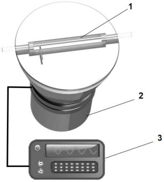 微混合器1与超声换能器2直接耦合刚性连接,采用胶粘(devcon14270)方式实现二者的直接刚性连接。